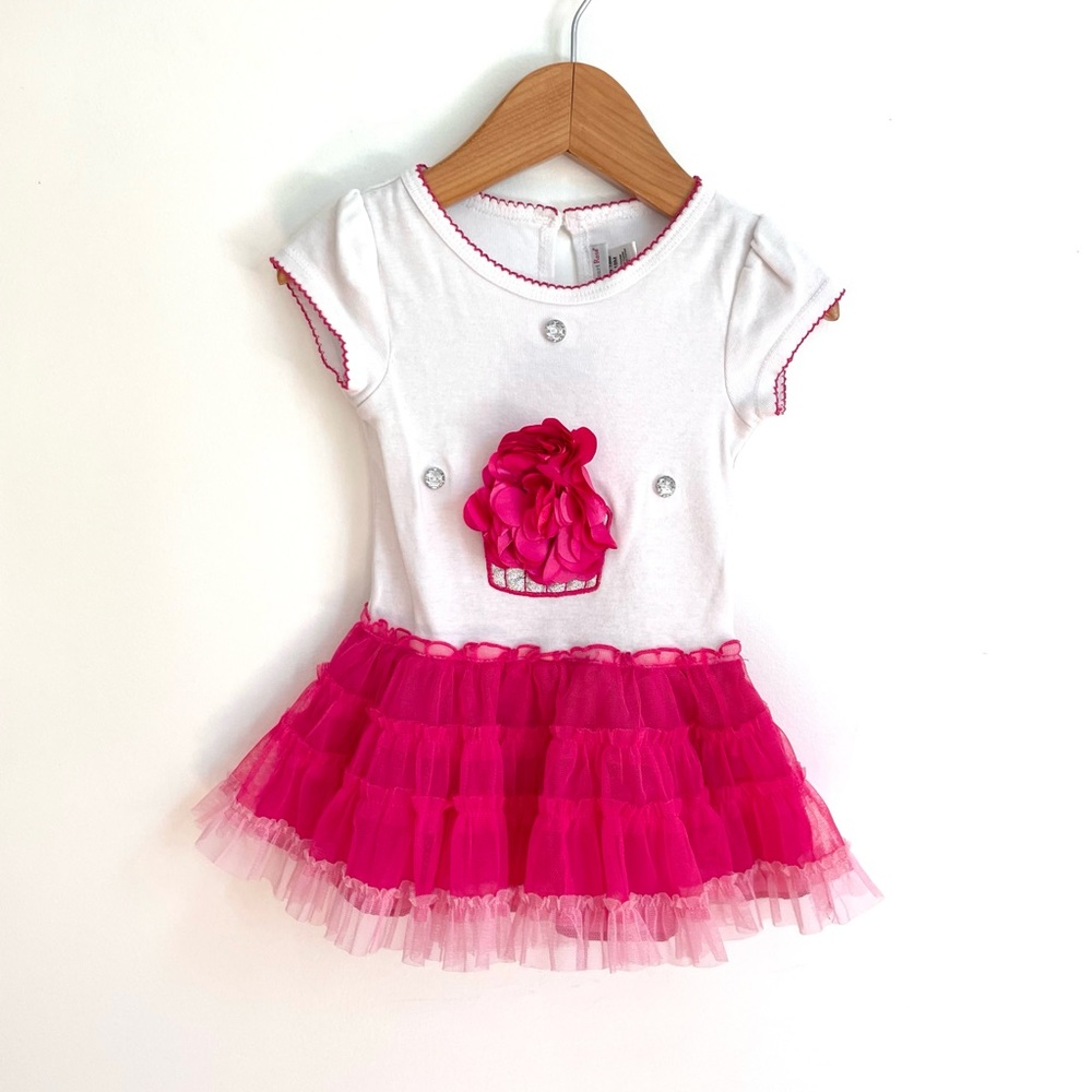 5/$20💥NEW Tutu Dress, Rhinestones, Fuchsia & Silver Embroidery, Tulle Skirt